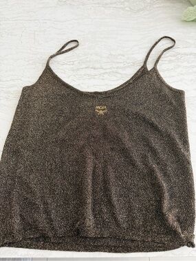 MCM Black and Gold Metallic Thread Cami Tank